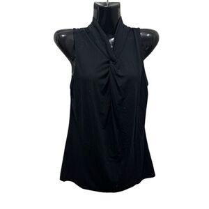 Ann‎ Taylor Women's Twist Neck Sleeveless Blouse Black Size S